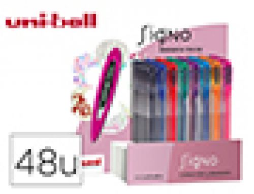 Roller uni ball um-120 signo 0,7 mm tinta gel expositor de 48 unidades em 8 cores basicas , Uniball , 59730 , 8435009955310